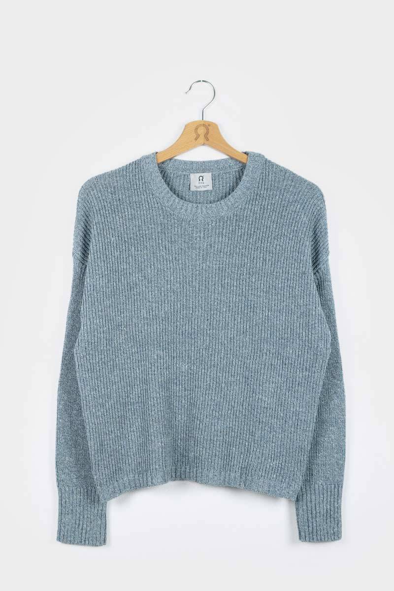 Rifò DARIA Maglia Donna Cotone Jeans Rigenerato Black Friday Prezzi