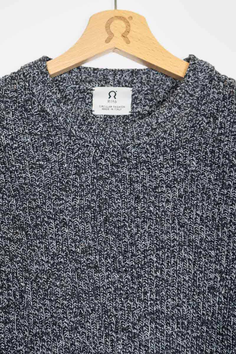 Rifò DARIA Maglia Donna Cotone Jeans Rigenerato In vendita