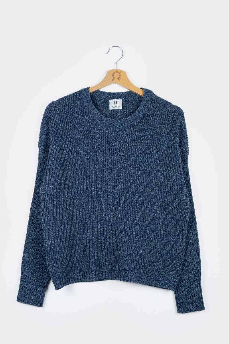 Rifò DARIA Maglia Donna Cotone Jeans Rigenerato Duty-free