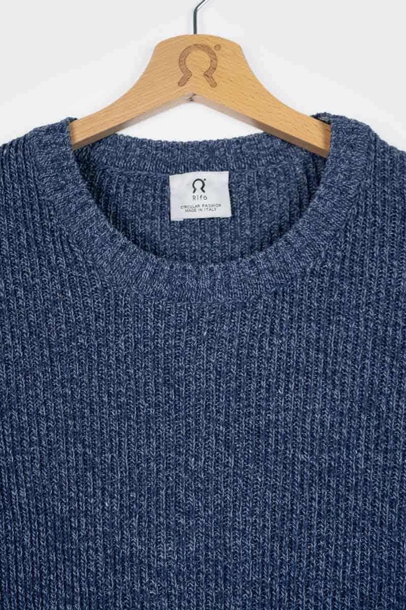 Rifò DARIA Maglia Donna Cotone Jeans Rigenerato Duty-free