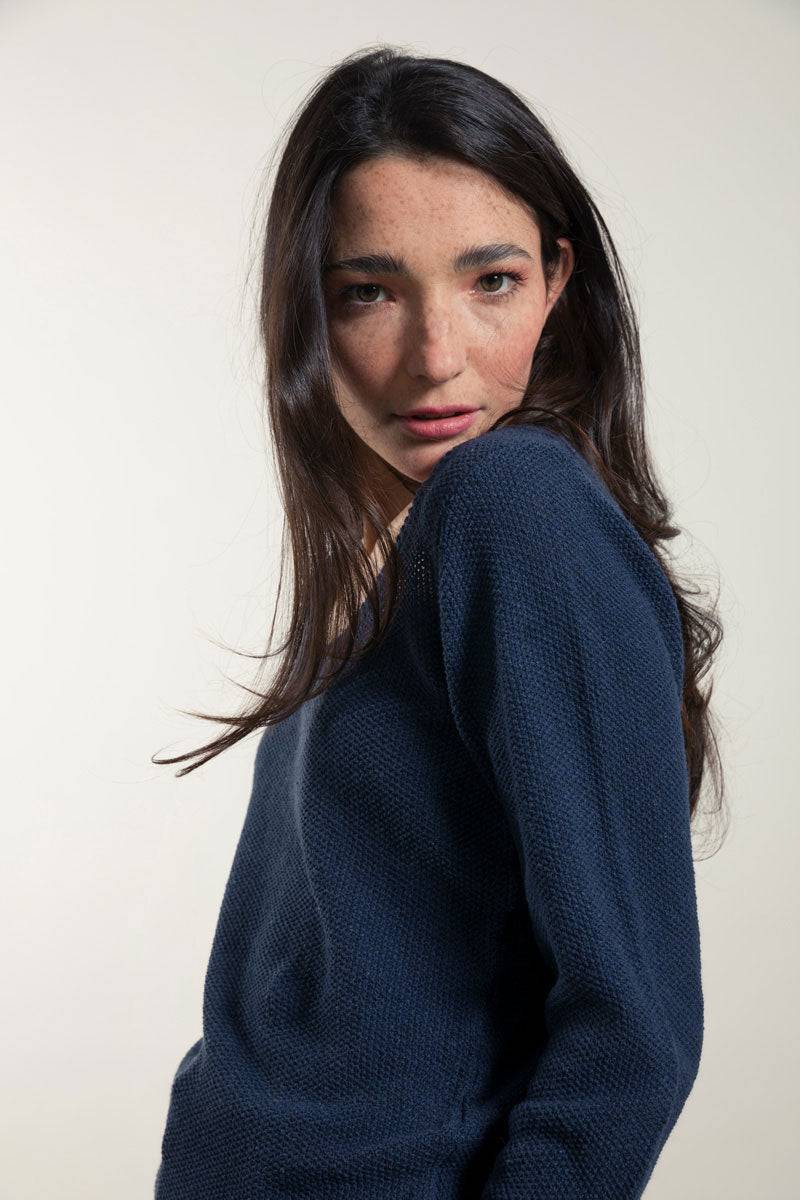 Rifò GRAZIA Maglia Donna Cotone Jeans rigenerato Sconti questo mese