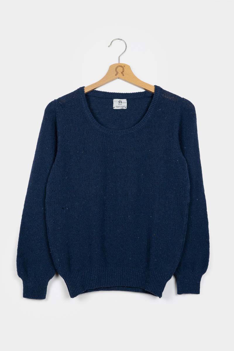 Rifò GRAZIA Maglia Donna Cotone Jeans rigenerato Sconti questo mese