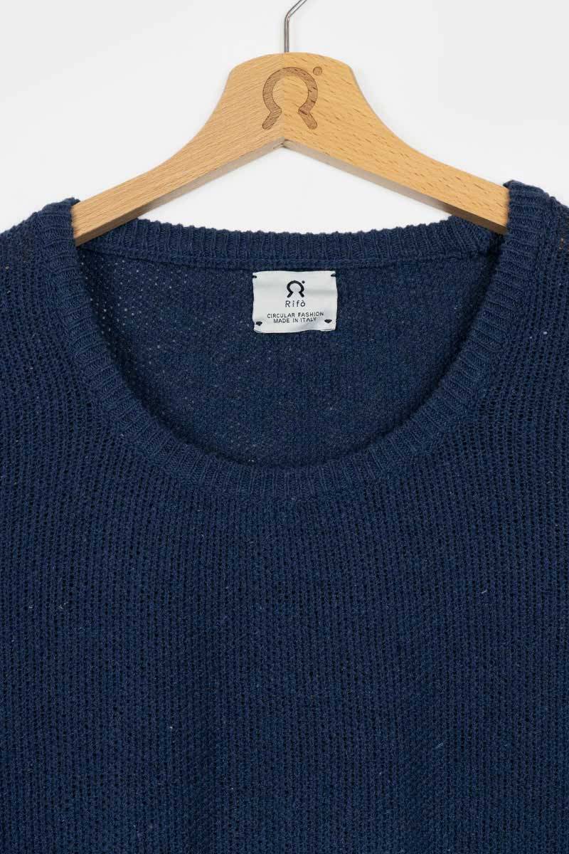 Rifò GRAZIA Maglia Donna Cotone Jeans rigenerato Sconti questo mese