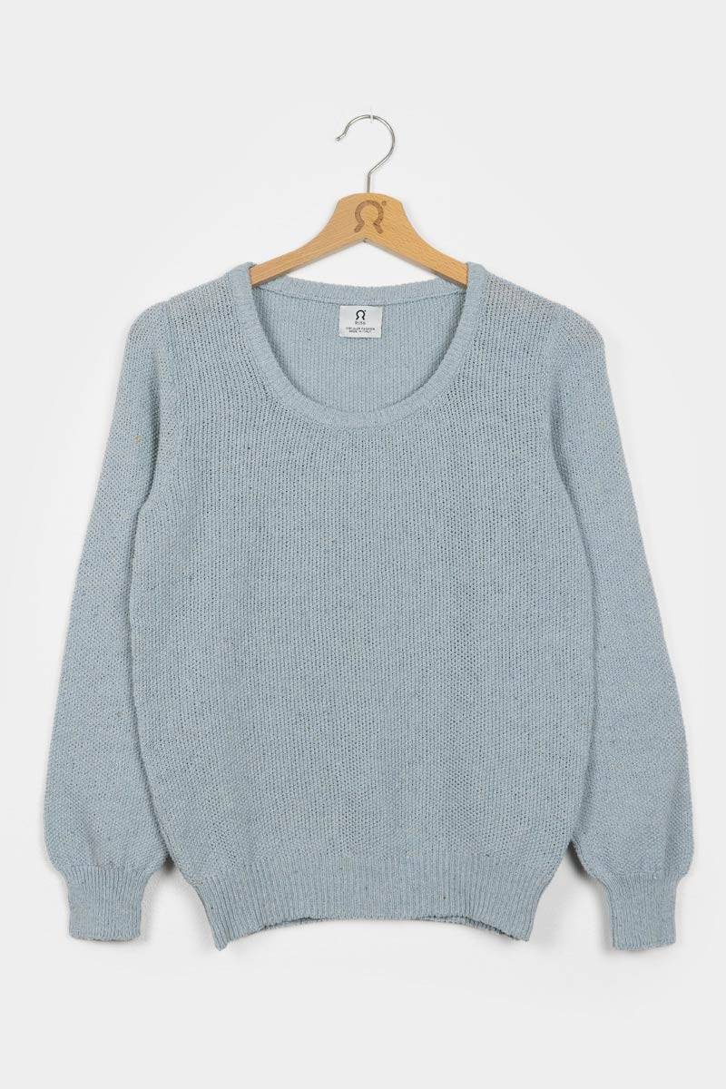 Rifò GRAZIA Maglia Donna Cotone Jeans rigenerato Italy