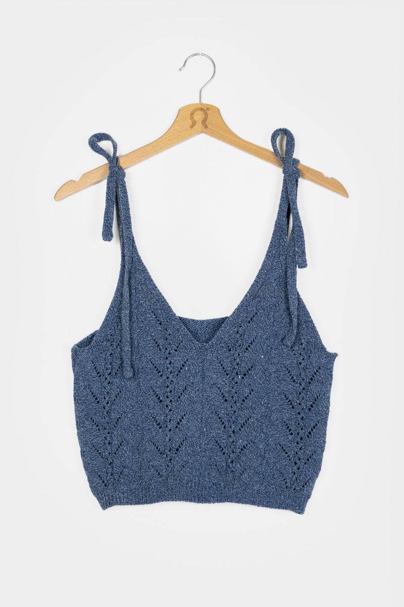 Rifò RENÉ Top Donna Cotone Jeans Rigenerato Italia