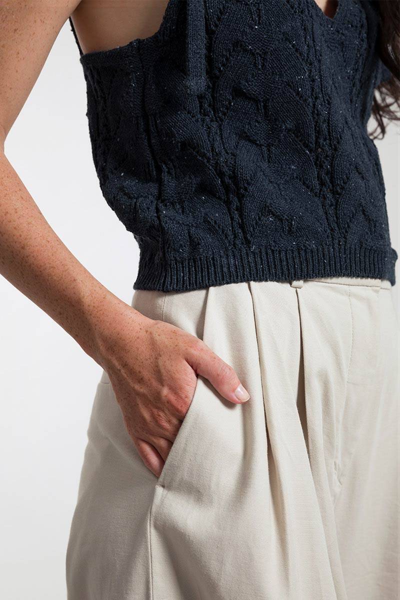 Rifò RENÉ Top Donna Cotone Jeans Rigenerato In Linea