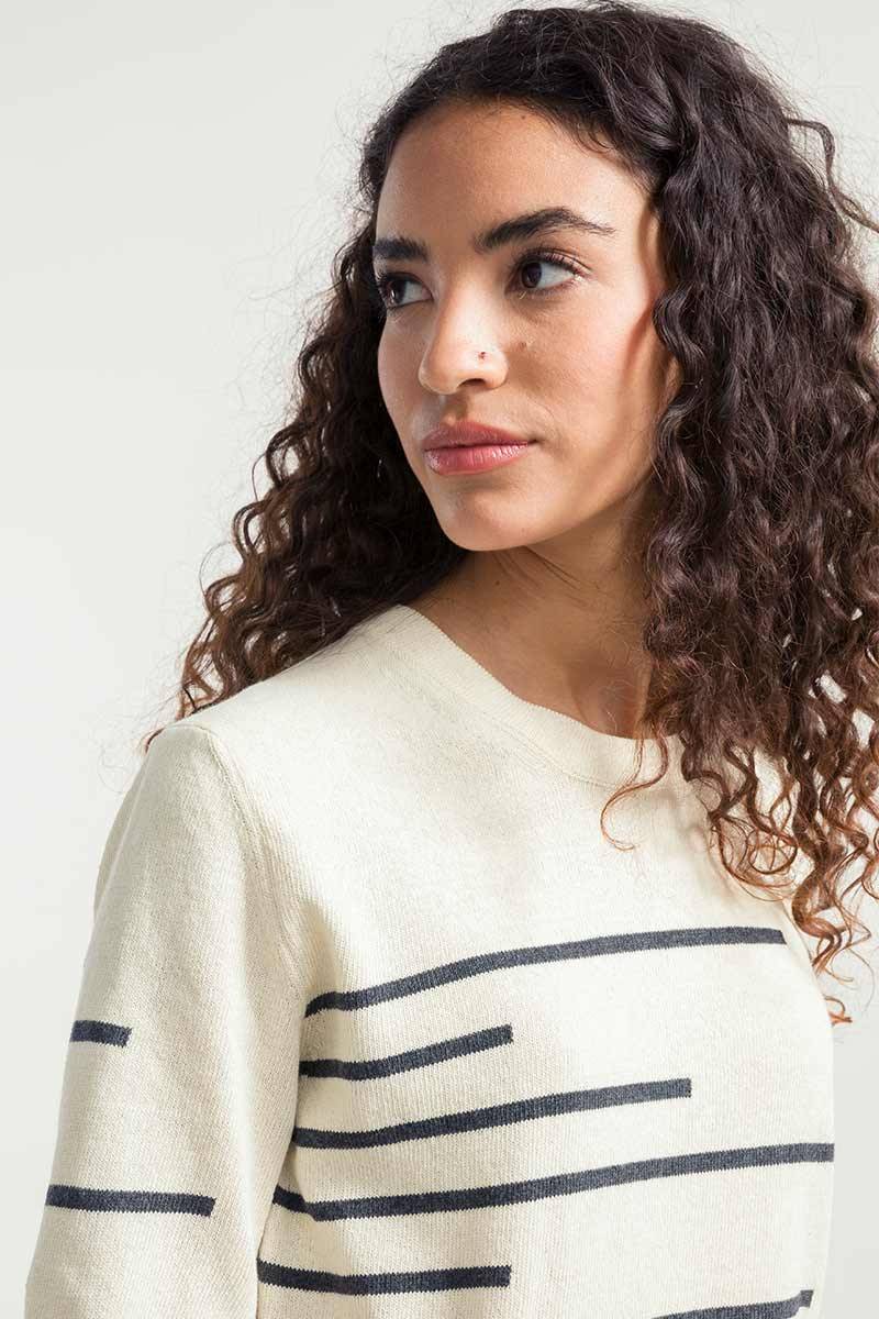 Rifò CLIO Maglia Donna Righe Cotone Rigenerato Qualità