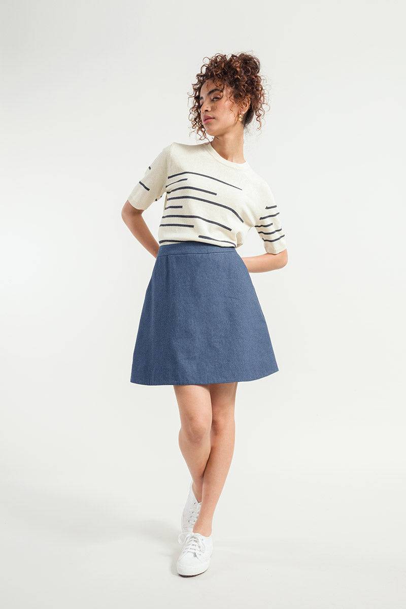 Rifò CLIO Maglia Donna Righe Cotone Rigenerato Qualità
