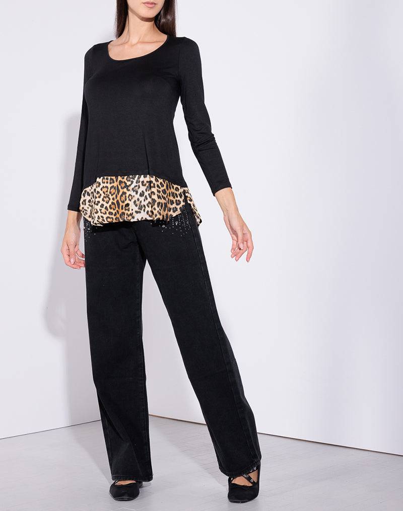 Risskio Sirio Animalier Winter Edition - Maglia in viscosa con inserto stampato Nuovo