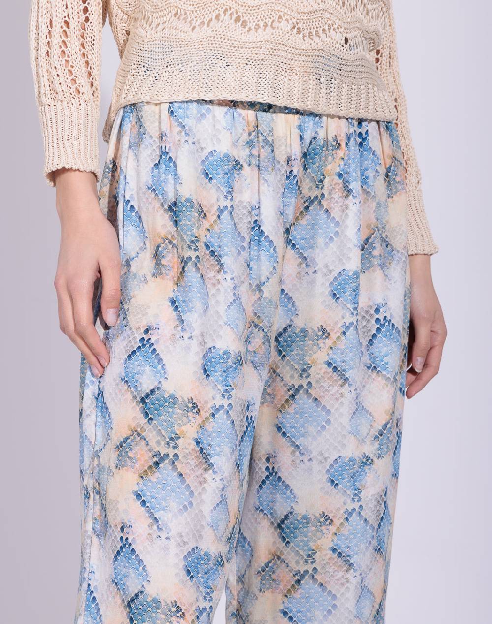 Risskio Jamila - Pantalone ius georgette di viscosa Vendita Calda