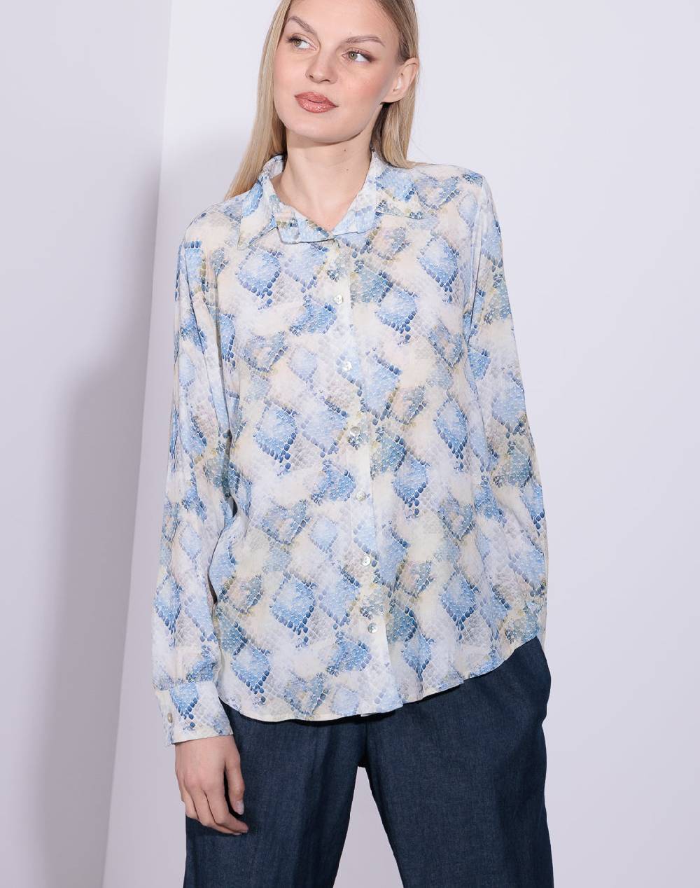 Risskio Imane - Camicia in georgette di viscosa Vendita Economica
