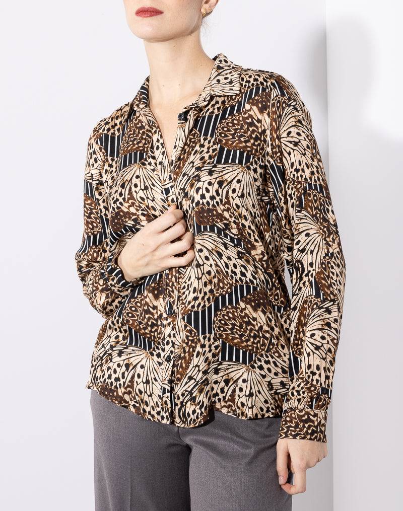Risskio Kujaku - Camicia in viscosa stampata Vendita