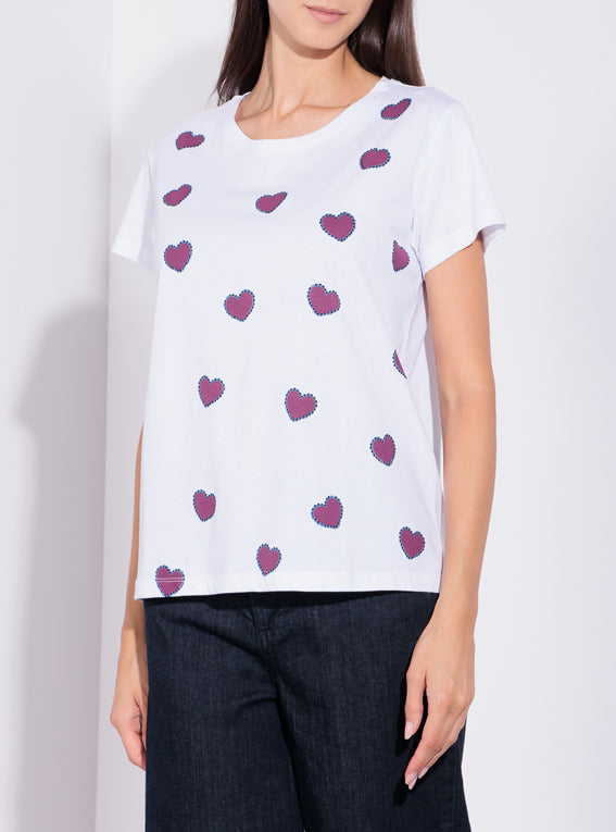 Risskio William - T-Shirt con stampa "cuori" Presa