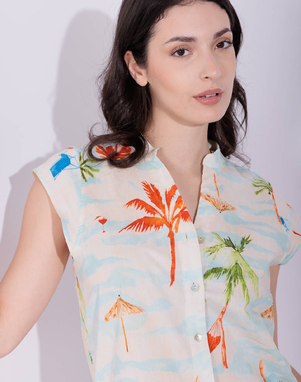 Risskio Garcia - Camicia in popeline stampato Saldi Di Fabbrica