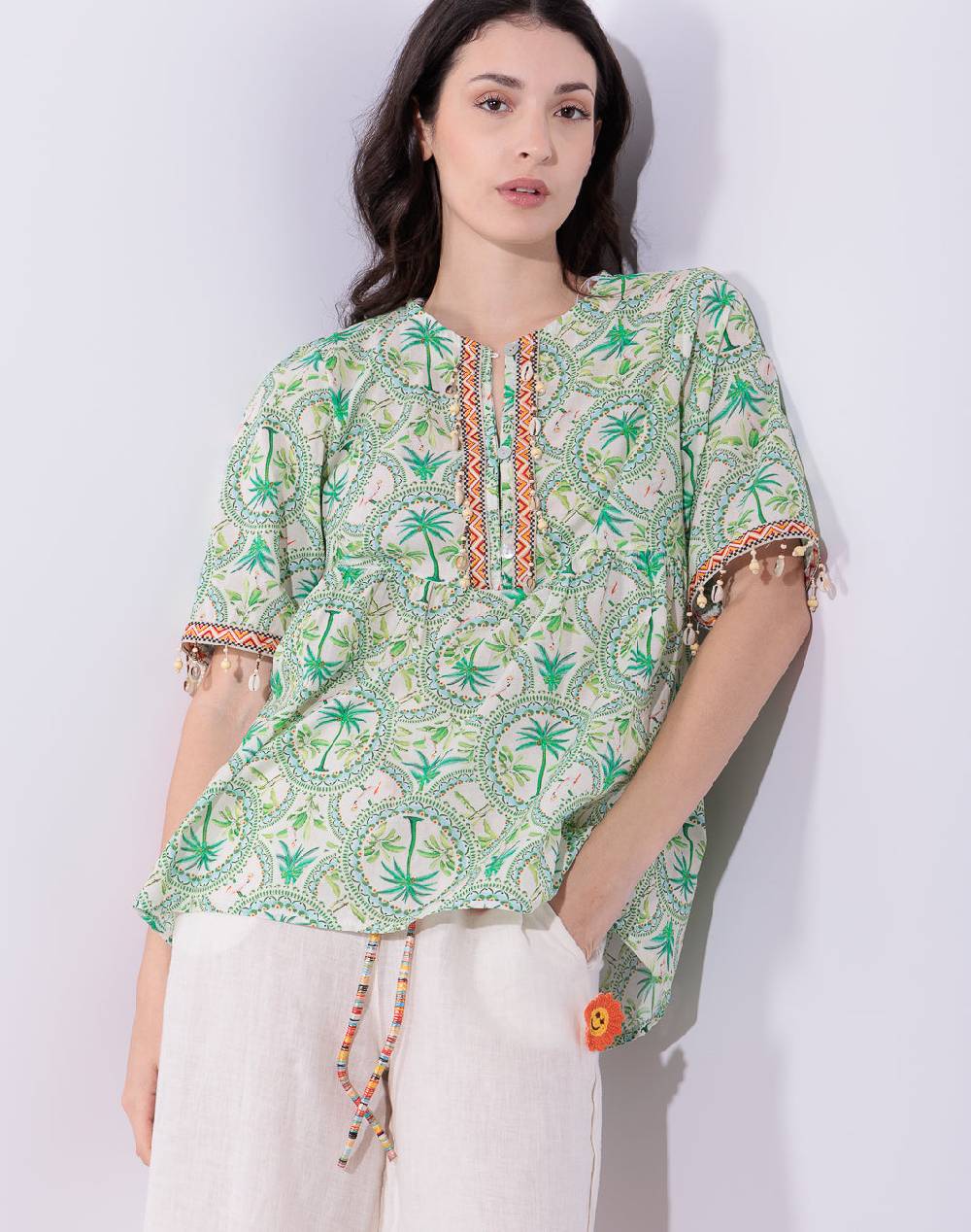 Risskio David - Blusa in mussola stampata I Più Venduti