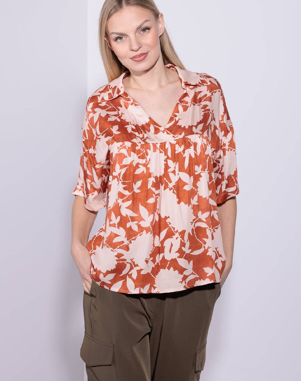 Risskio Arya - Camicia over in raso di viscosa stampata Qualità