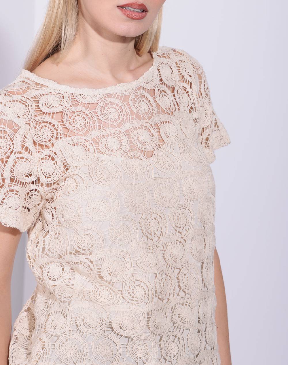 Risskio Bimalia - Top in pizzo crochet Spedizione Gratuita