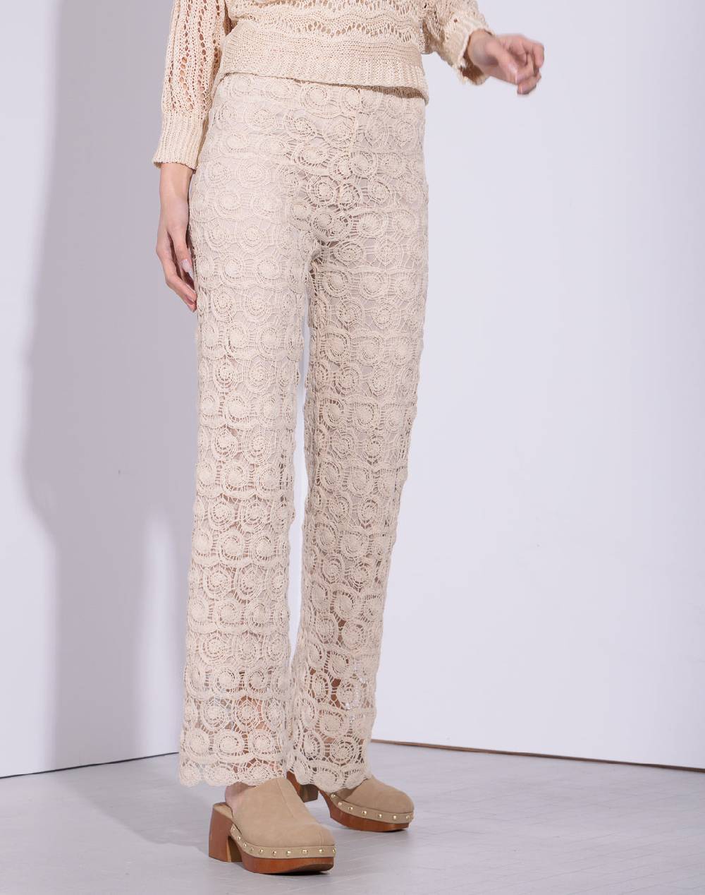 Risskio Aliza - Pantalone in pizzo crochet Pezzi Unici
