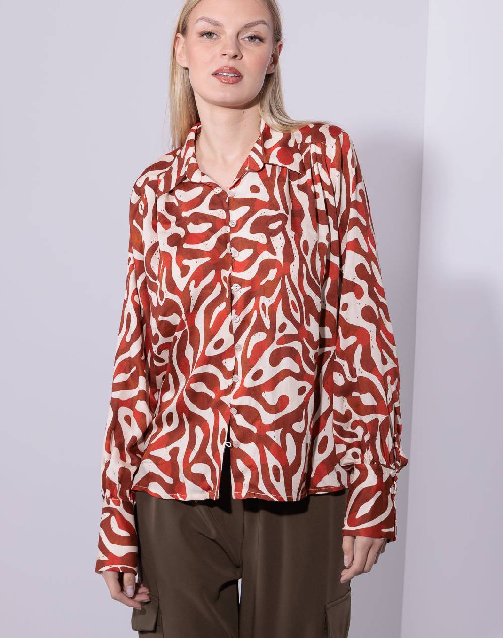 Risskio Indira - Camicia classica in viscosa stampata Consegna Veloce