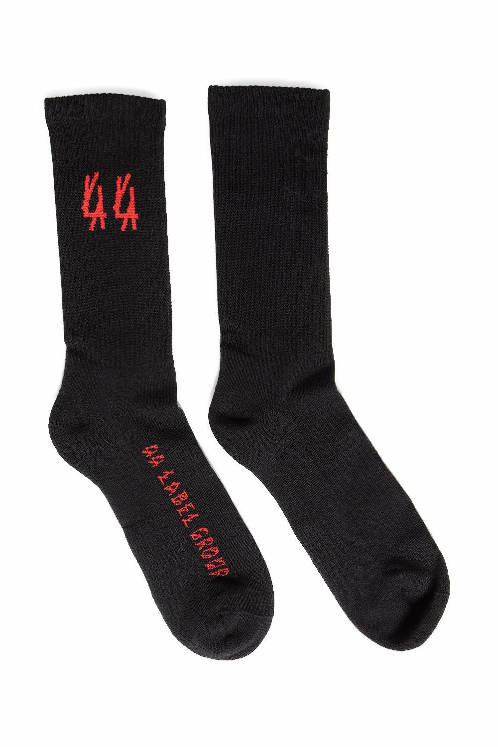 Antonioli 44 LABEL GROUP MAN BLACK SOCKS Qualità Garantita