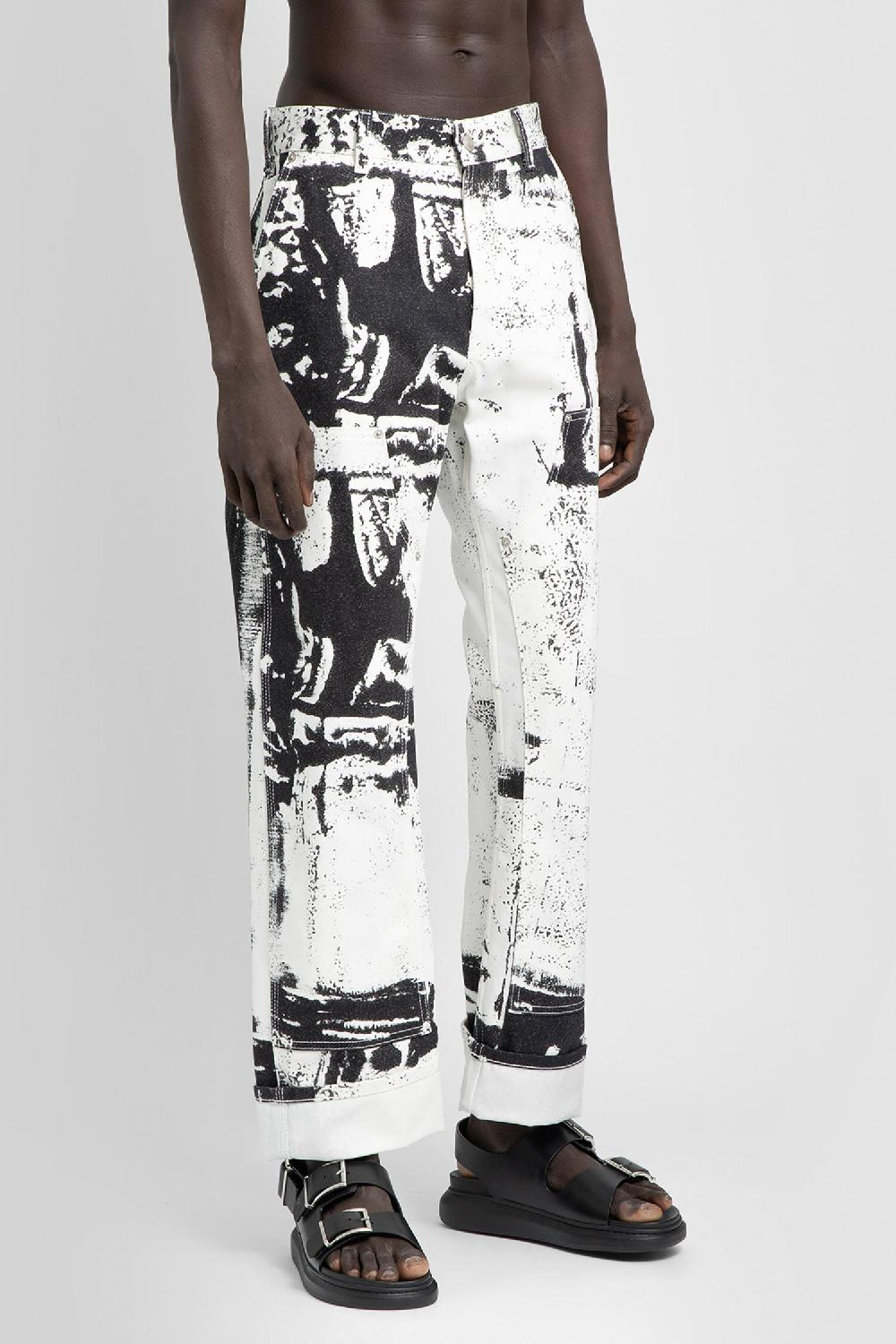 Antonioli ALEXANDER MCQUEEN MAN BLACK&WHITE JEANS Grande vendita
