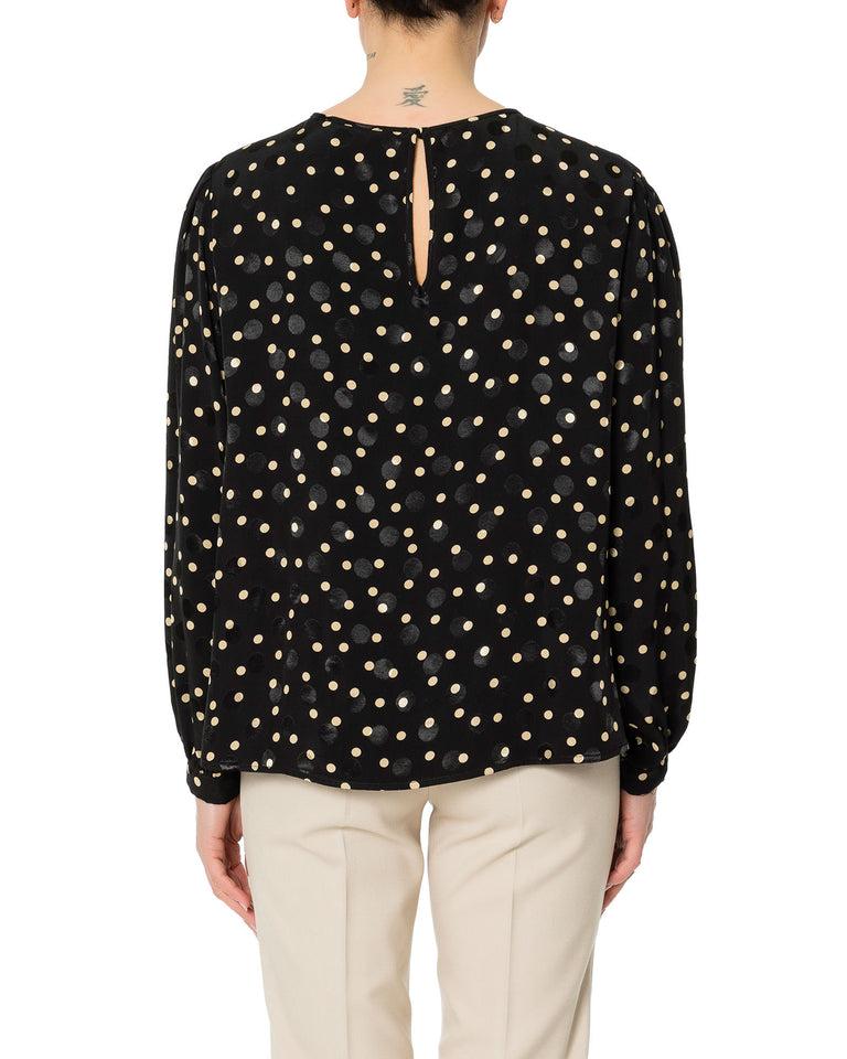 Rrue Bisquit BLUSA ARRICCIO POIS Spedizione Gratuita