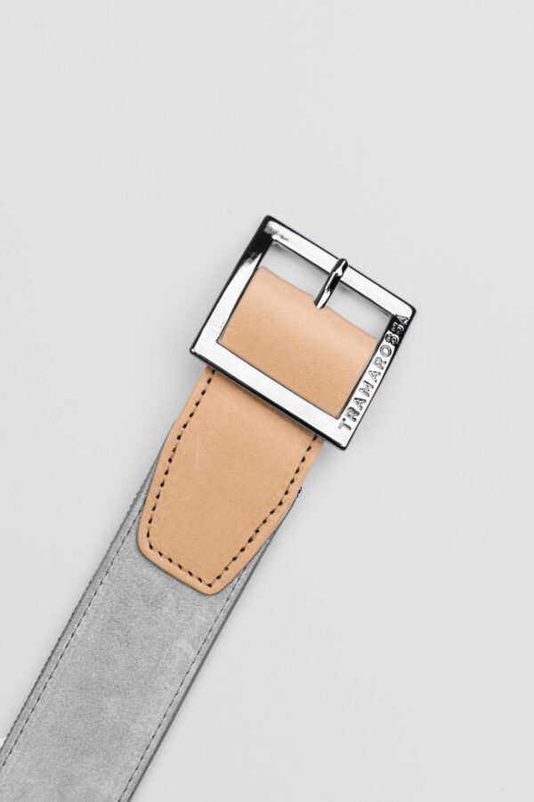 Sartoria Tramarossa CINTURA COLOR ARGENTO IN SUEDE Vendita Calda
