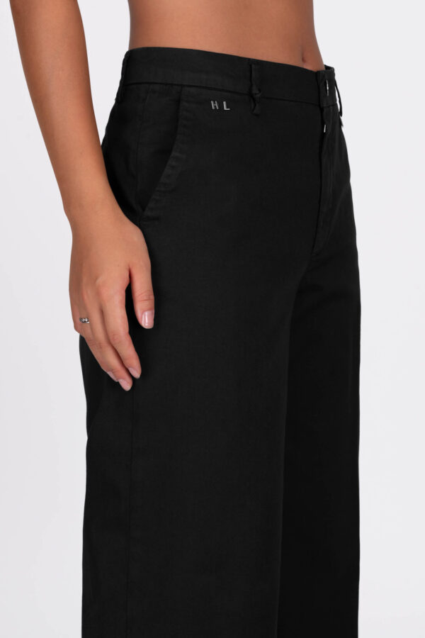 Sartoria Tramarossa PANTALONE AMELIA WIDE LEG IN GABARDINA DI COTONE NERO Nuova