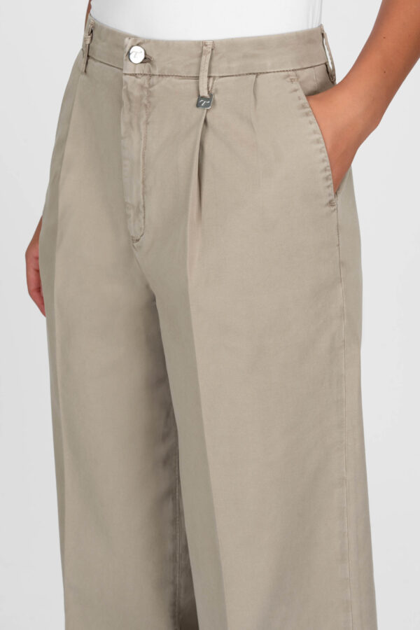 Sartoria Tramarossa PANTALONE AURELIA WIDE LEG GABARDINA DI COTONE SAND Italia