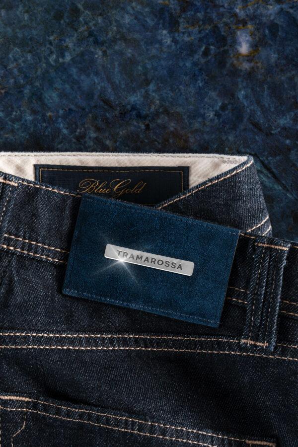 Sartoria Tramarossa JEANS LEONARDO BUTTONS REGULAR IN DENIM ARGENTO 925 BLU SCURO Acquista Ora
