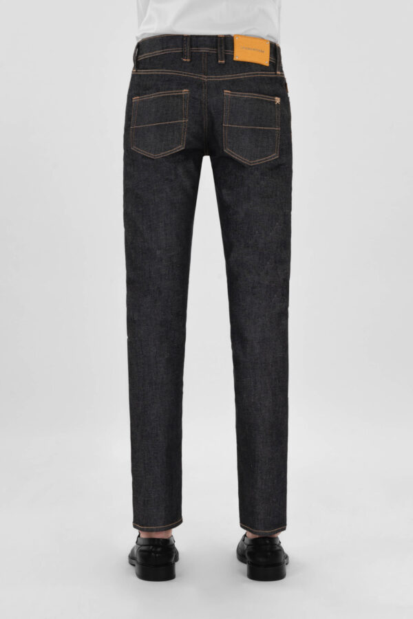 Sartoria Tramarossa JEANS LEONARDO ZIP SS SLIM IN DENIM STRETCH LIZARD MADREPERLA BLU SCURO Consegna Veloce