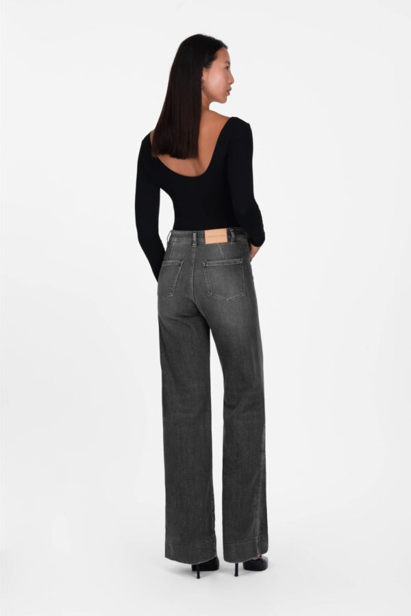 Sartoria Tramarossa JEANS VIRGINIA WIDE LEG IN DENIM NERO In Saldo