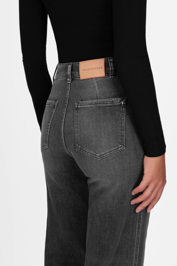 Sartoria Tramarossa JEANS VIRGINIA WIDE LEG IN DENIM NERO In Saldo