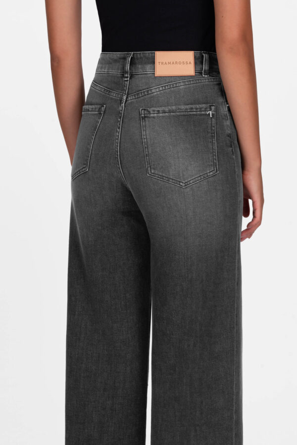 Sartoria Tramarossa JEANS VIOLA WIDE LEG IN DENIM NERO Nuova