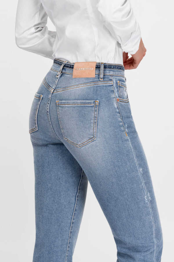Sartoria Tramarossa JEANS AMERICA SLIM IN DENIM BLU MEDIO Italy