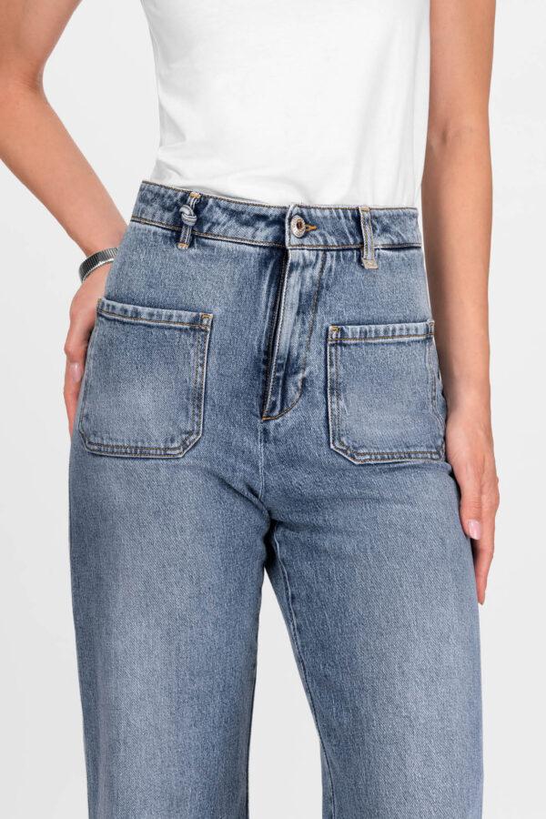 Sartoria Tramarossa JEANS VIRGINIA WIDE LEG IN DENIM BLU CHIARO Italia