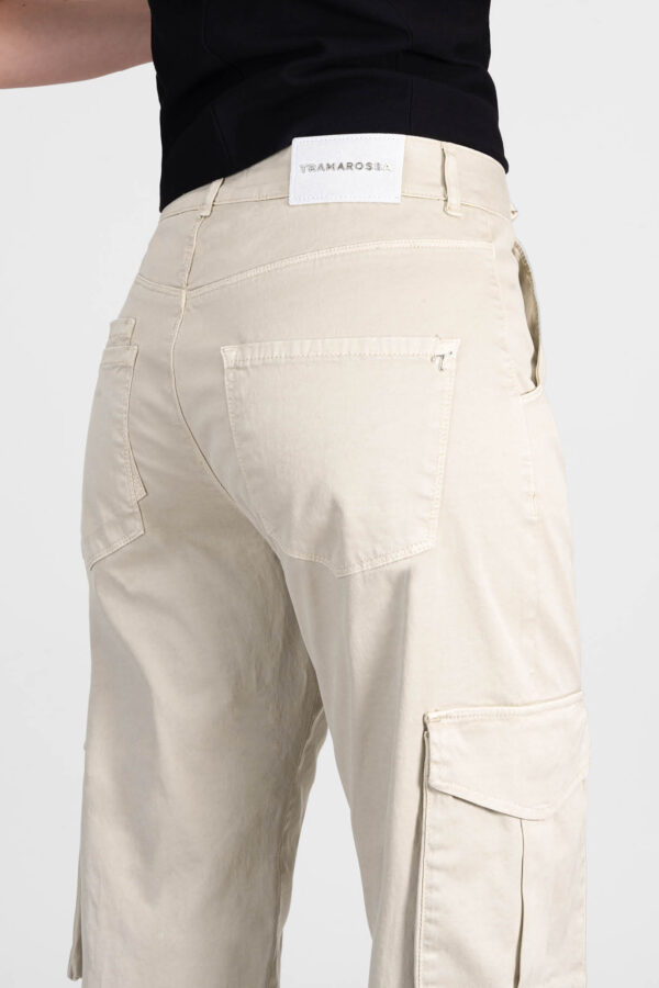 Sartoria Tramarossa PANTALONE LUCIA MUM IN GABARDINA DI COTONE BEIGE Qualità