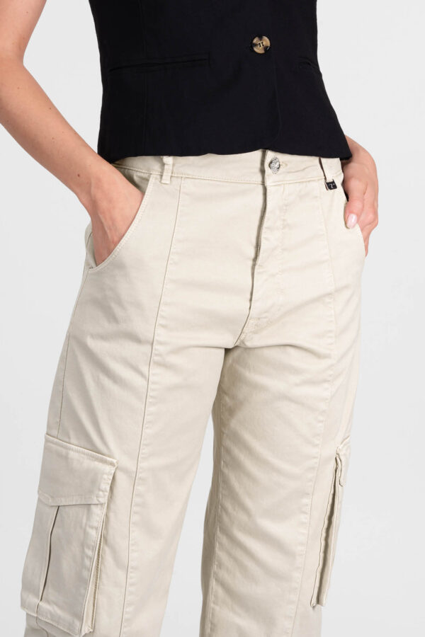 Sartoria Tramarossa PANTALONE LUCIA MUM IN GABARDINA DI COTONE BEIGE Qualità