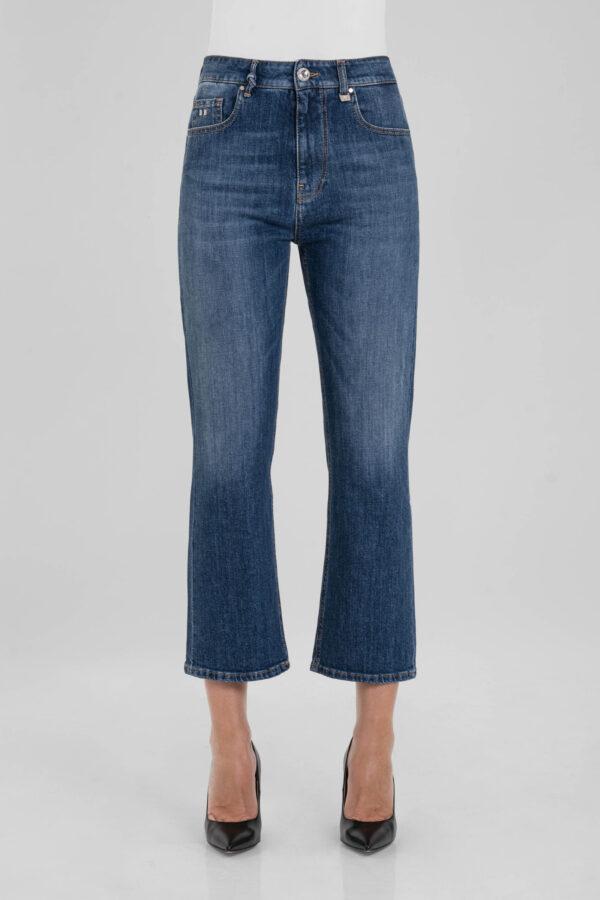 Sartoria Tramarossa JEANS MONICA FLARE CUT FLARE IN DENIM BLU MEDIO Consegna Veloce