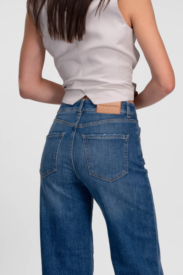 Sartoria Tramarossa JEANS MONICA WIDE WIDE LEG IN DENIM BLU MEDIO Shopping Online