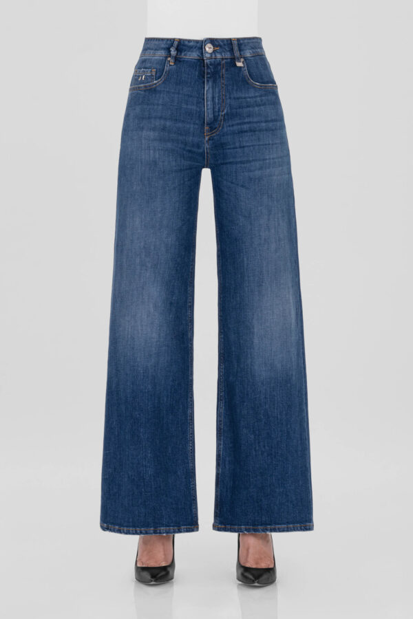 Sartoria Tramarossa JEANS MONICA WIDE WIDE LEG IN DENIM BLU MEDIO Shopping Online