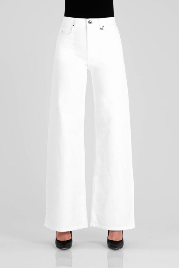 Sartoria Tramarossa JEANS MONICA WIDE WIDE LEG IN BULL DI COTONE BIANCO Affare Del Giorno