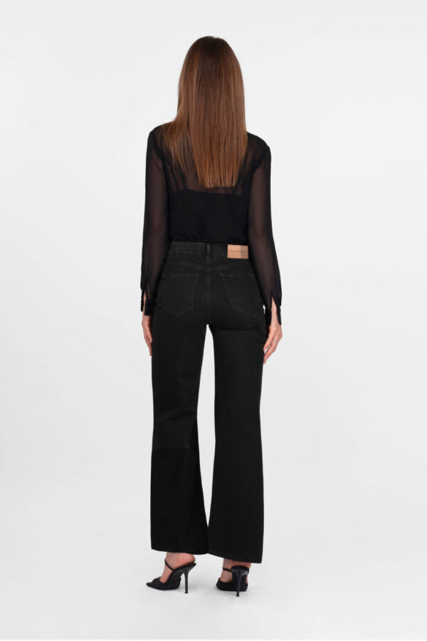 Sartoria Tramarossa JEANS MONICA WIDE WIDE LEG IN DENIM NERO Prezzo Ridotto
