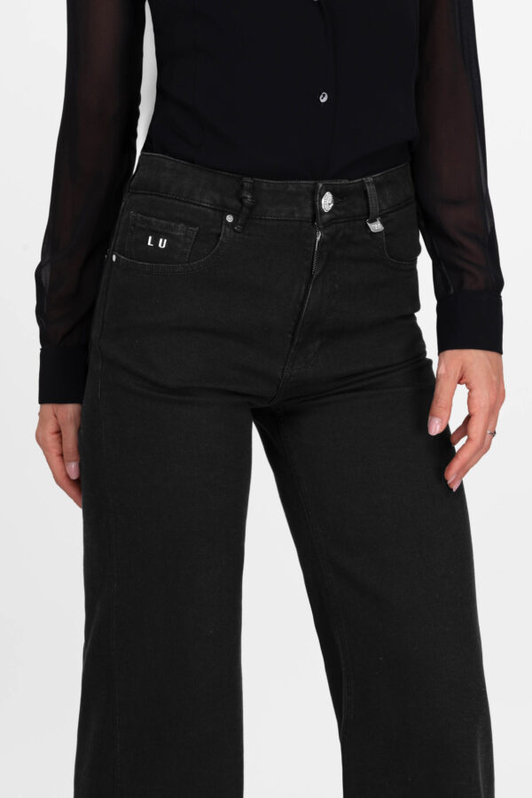 Sartoria Tramarossa JEANS MONICA WIDE WIDE LEG IN DENIM NERO Prezzo Ridotto