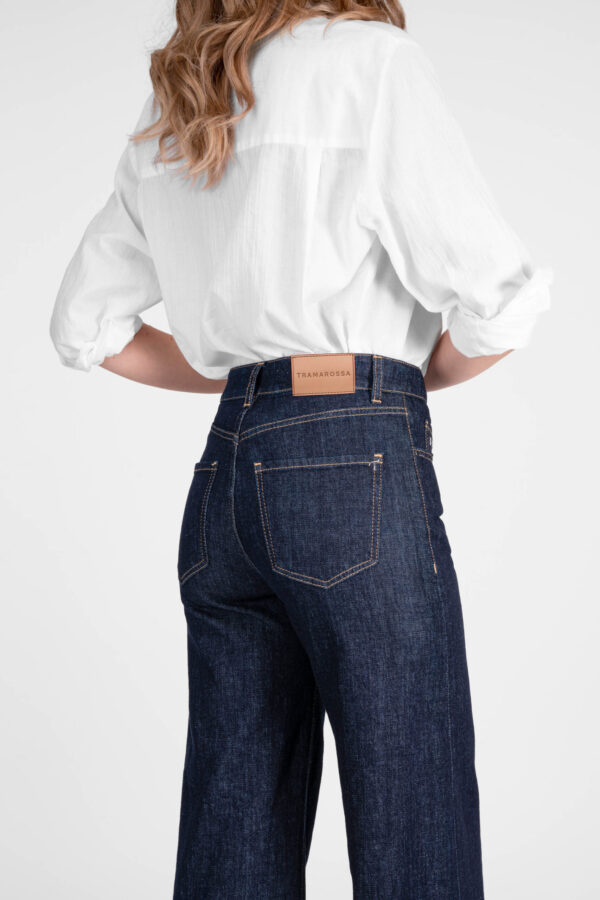 Sartoria Tramarossa JEANS MONICA WIDE WIDE LEG IN DENIM NERO Sottocosto