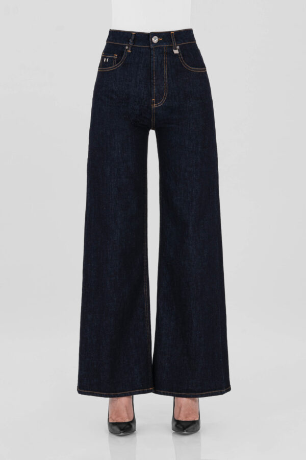 Sartoria Tramarossa JEANS MONICA WIDE WIDE LEG IN DENIM NERO Sottocosto