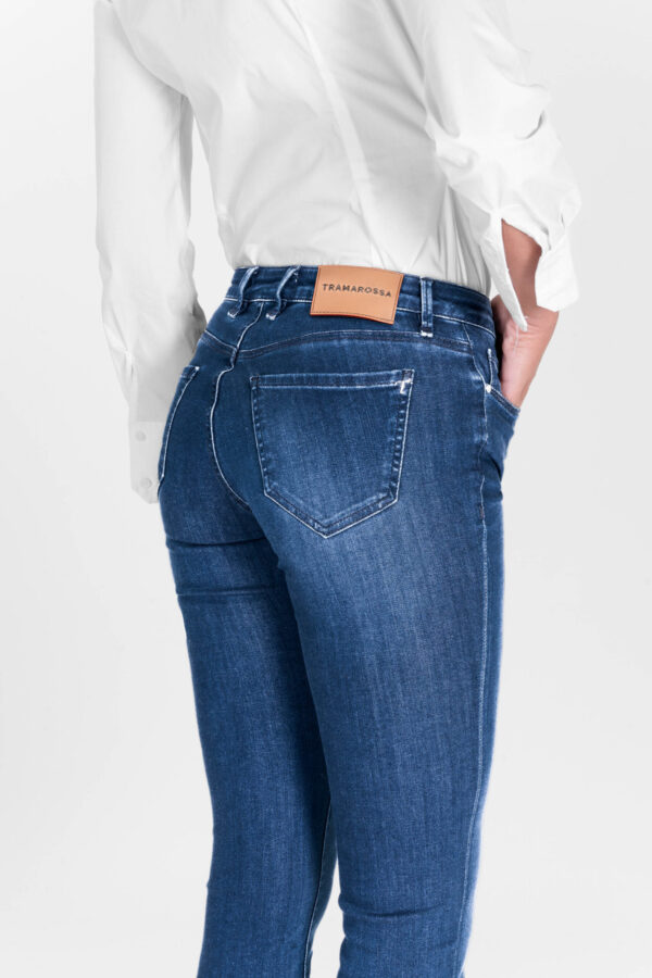 Sartoria Tramarossa JEANS BIANCA SLIM SKINNY IN DENIM STRETCH BLU MEDIO Novità