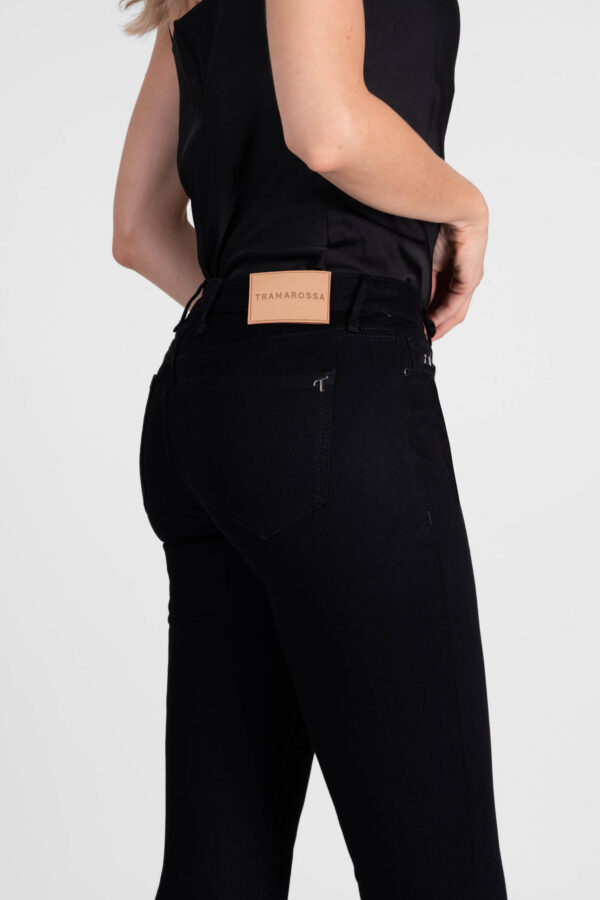 Sartoria Tramarossa PANTALONE BIANCA SLIM SKINNY IN DENIM STRETCH NERO Presa