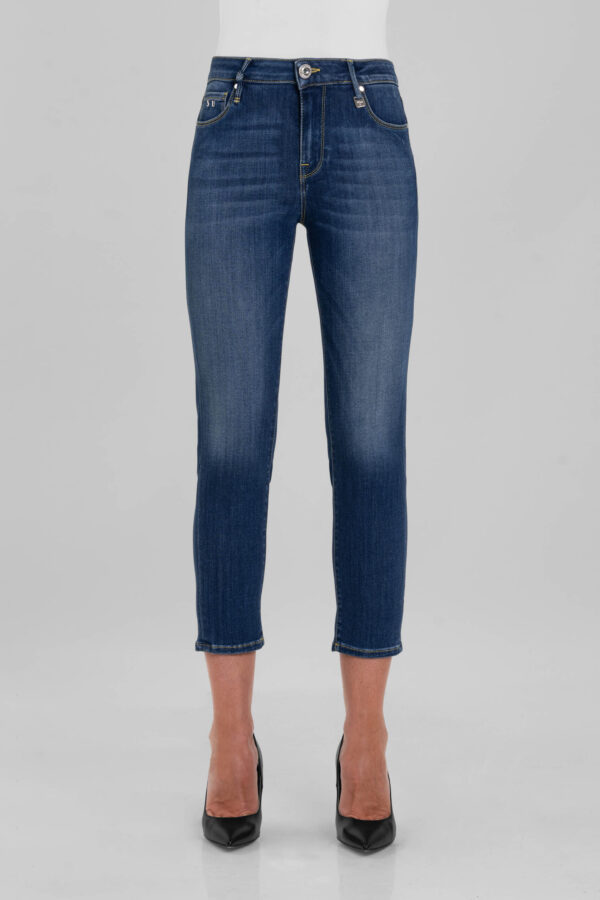 Sartoria Tramarossa JEANS BIANCA CAPRI SKINNY IN DENIM STRETCH BLU MEDIO Sconto