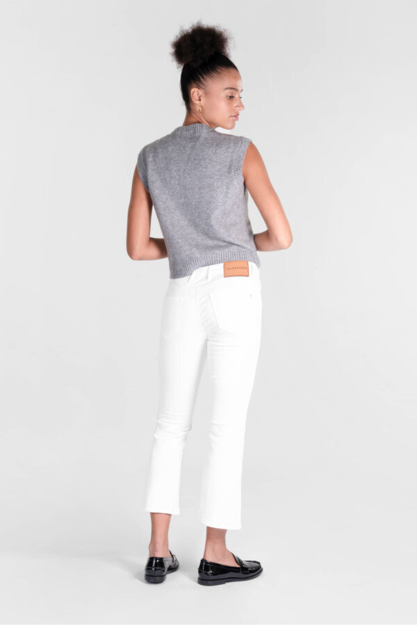 Sartoria Tramarossa JEANS BIANCA FLARE CUT FLARE IN GABARDINA DI COTONE STRETCH BIANCO In Vendita